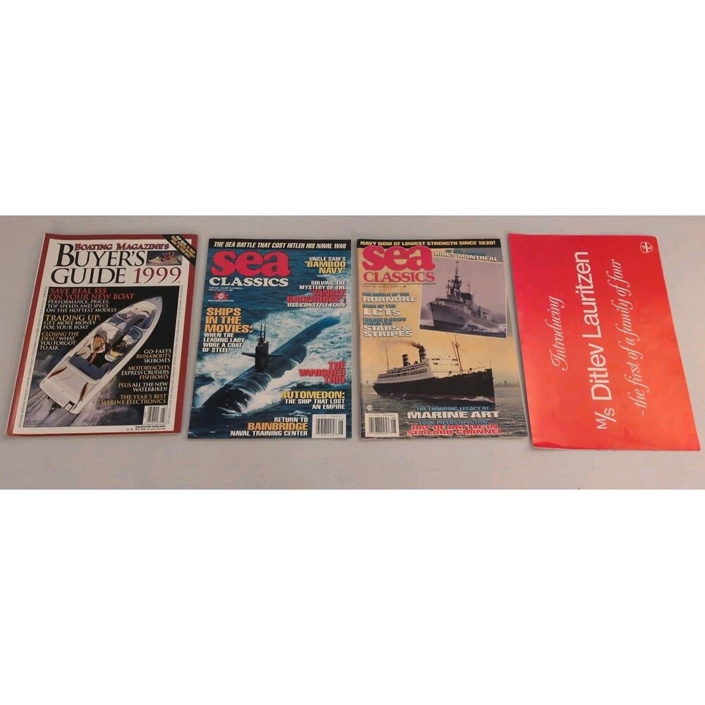 Sea Classics Magazines Lot Of 2 & 1999 Boating Magazines Buyer's Guide & Extra